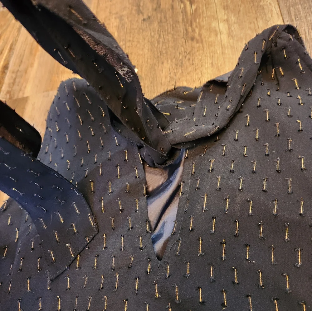 J. Crew Gold Thread Tie-Neck Tank